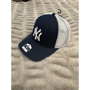 NEW New Era Navy Blue NY Hat with white mesh back